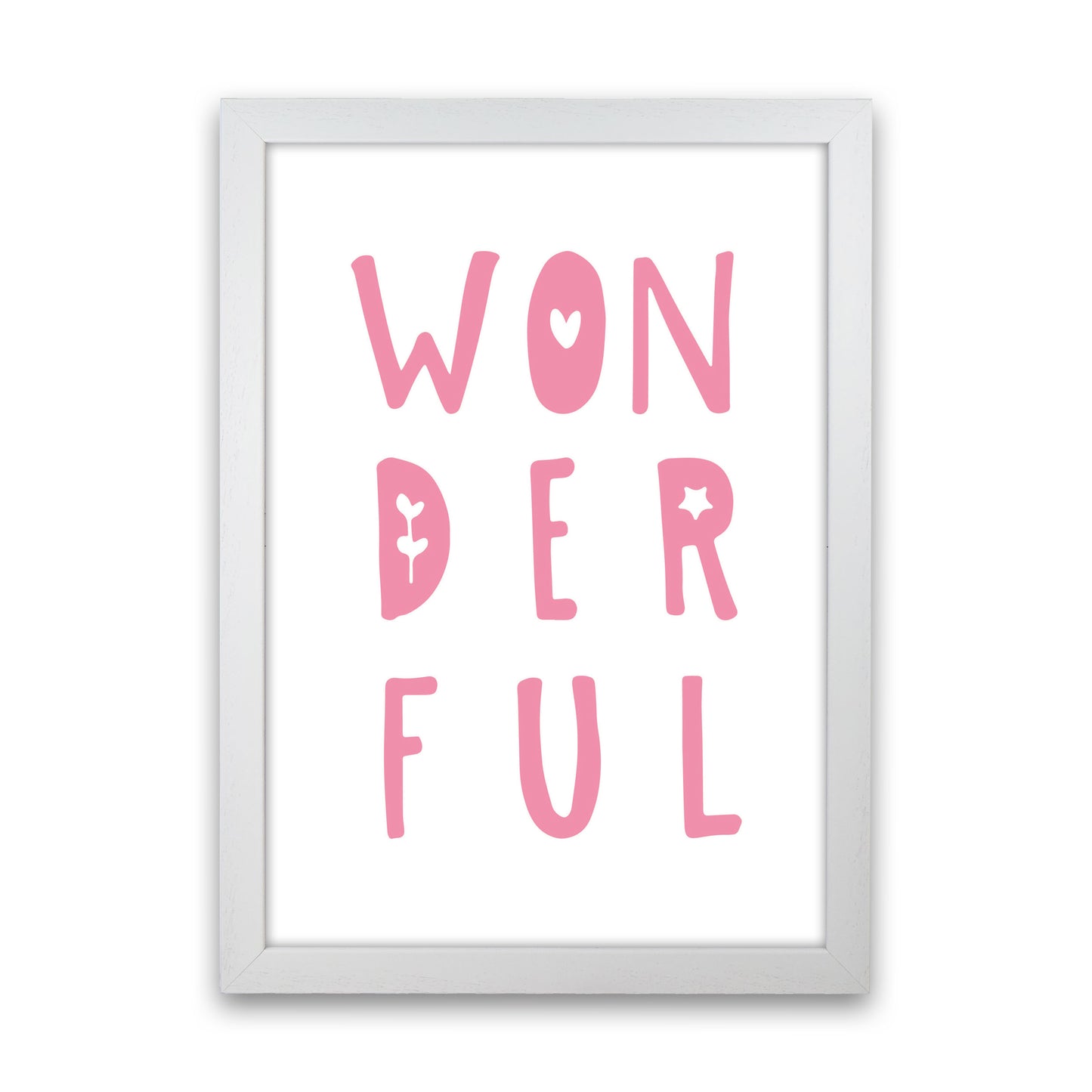 Wonderful Pink Framed Nursey Wall Art Print White Grain