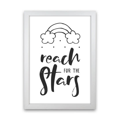 Reach For The Stars Black Modern Print White Grain