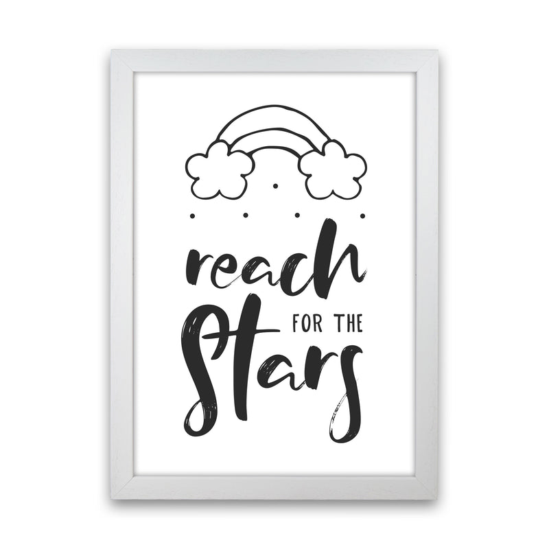 Reach For The Stars Black Modern Print White Grain