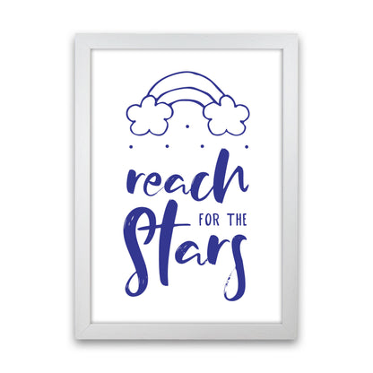 Reach For The Stars Navy Modern Print White Grain