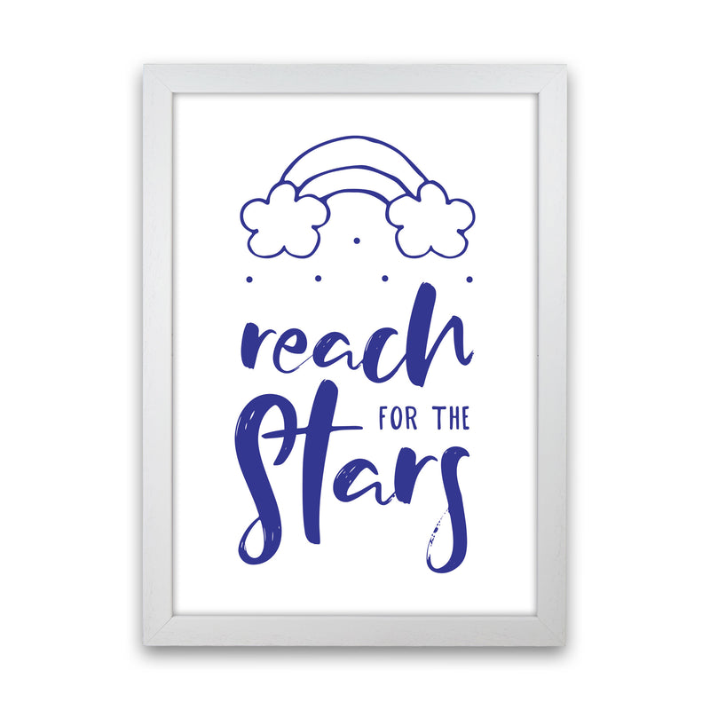 Reach For The Stars Navy Modern Print White Grain