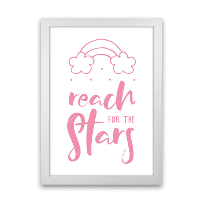 Reach For The Stars Pink Modern Print White Grain