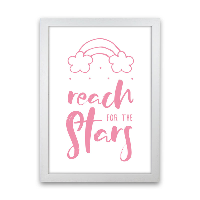 Reach For The Stars Pink Modern Print White Grain