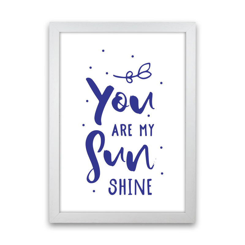 You Are My Sunshine Navy Modern Print White Grain
