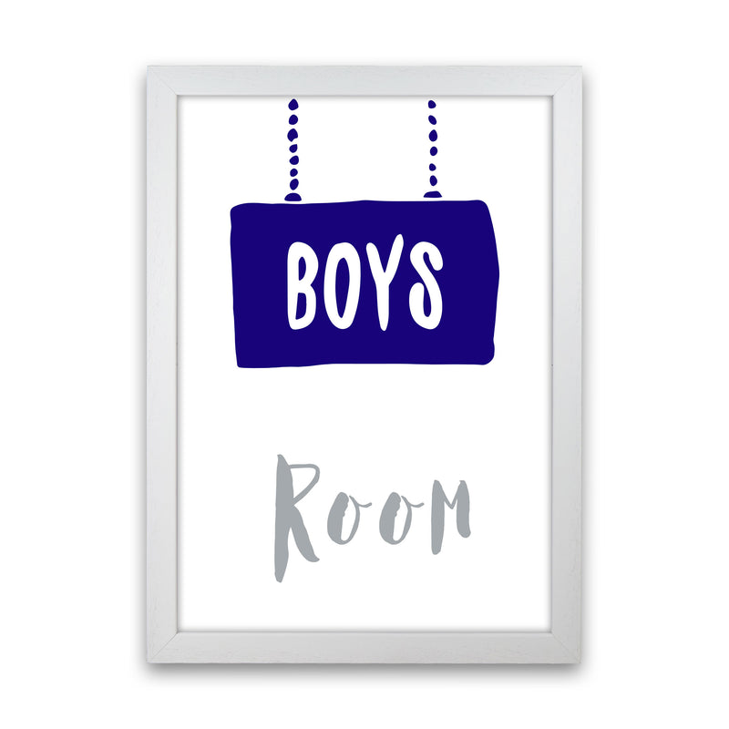 Boys Room Navy Framed Nursey Wall Art Print White Grain