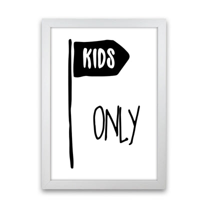 Kids Only Black Framed Nursey Wall Art Print White Grain