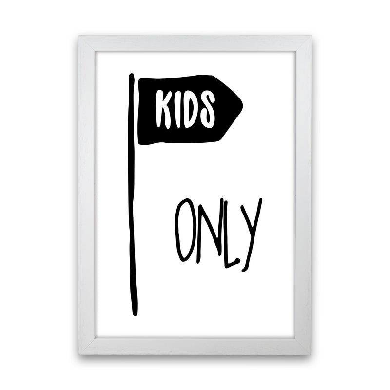 Kids Only Black Framed Nursey Wall Art Print White Grain