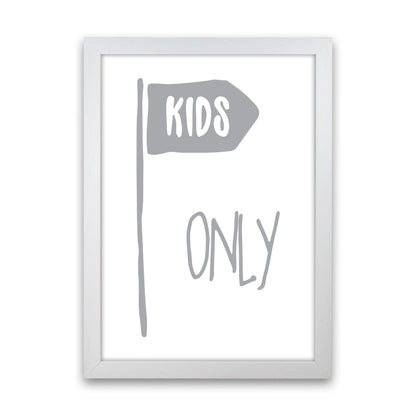 Kids Only Grey Framed Nursey Wall Art Print White Grain