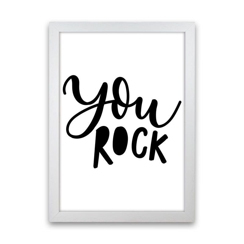 You Rock Modern Print White Grain