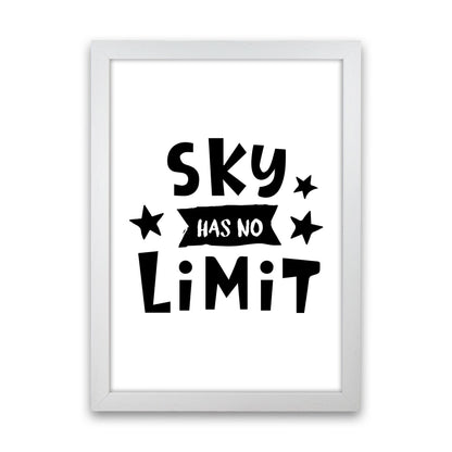 Sky Has No Limit Framed Nursey Wall Art Print White Grain