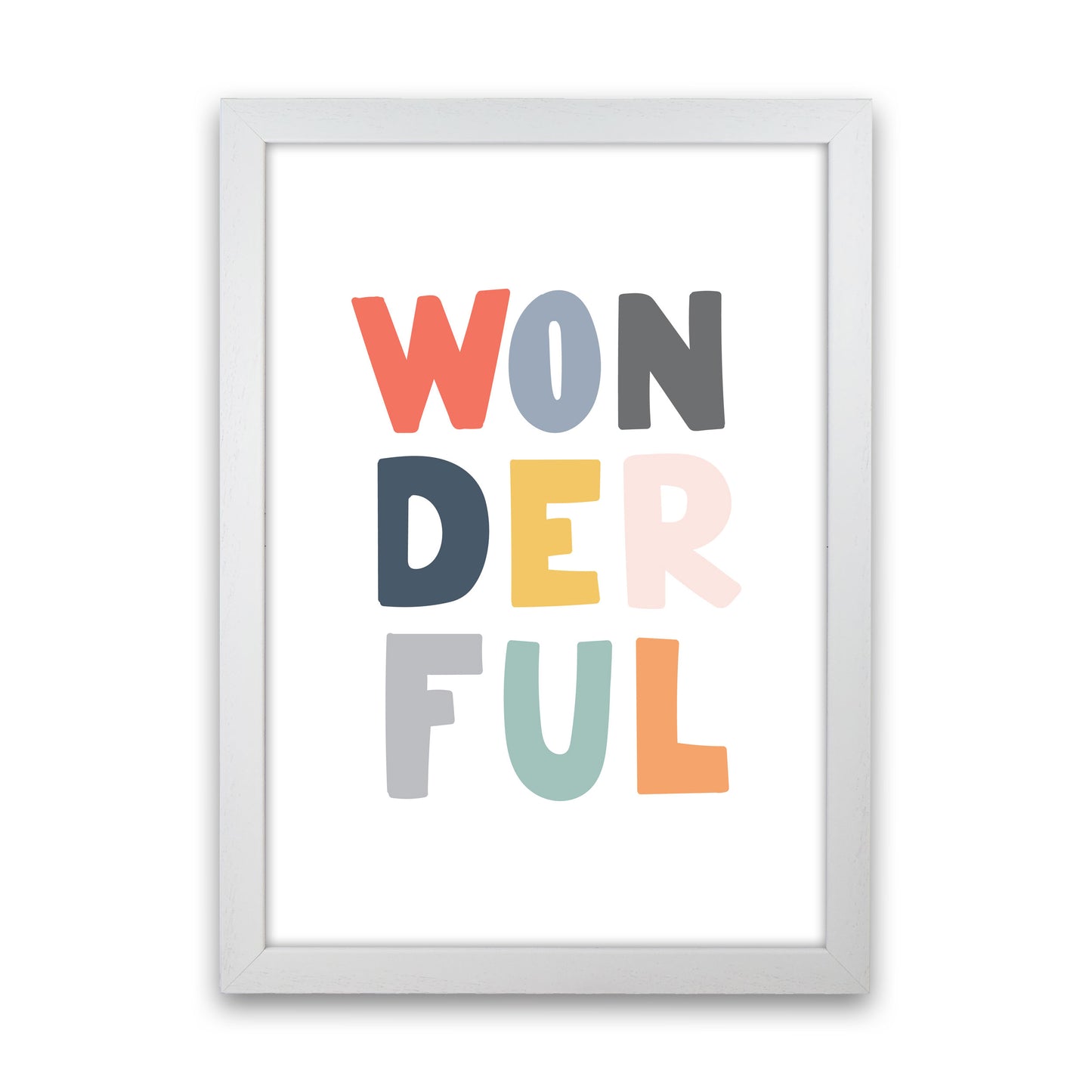 Wonderful Colour Framed Nursey Wall Art Print White Grain