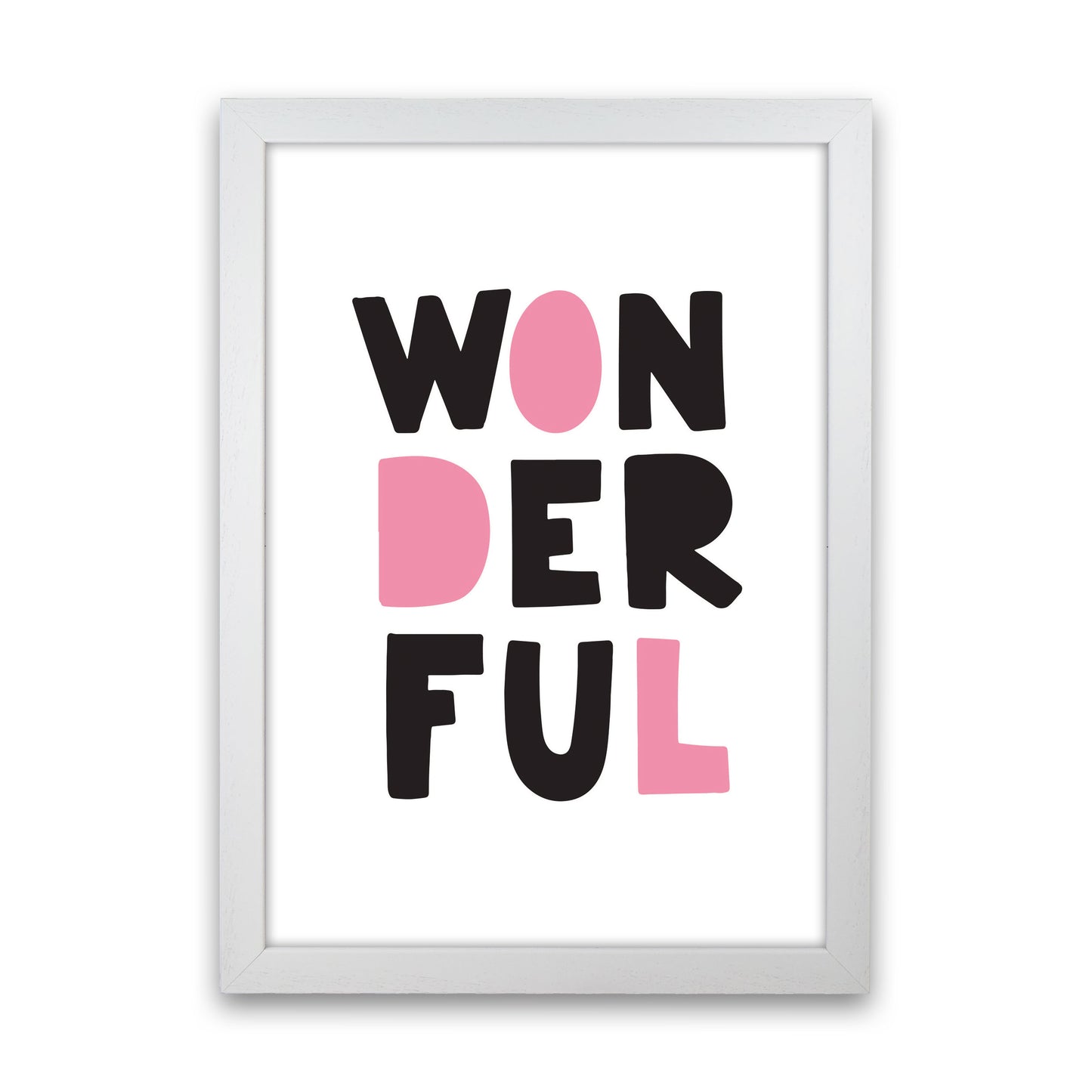 Wonderful Black And Pink Framed Nursey Wall Art Print White Grain