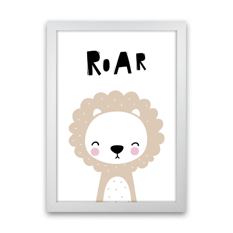 Lion Roar Modern Print Animal Art Print White Grain