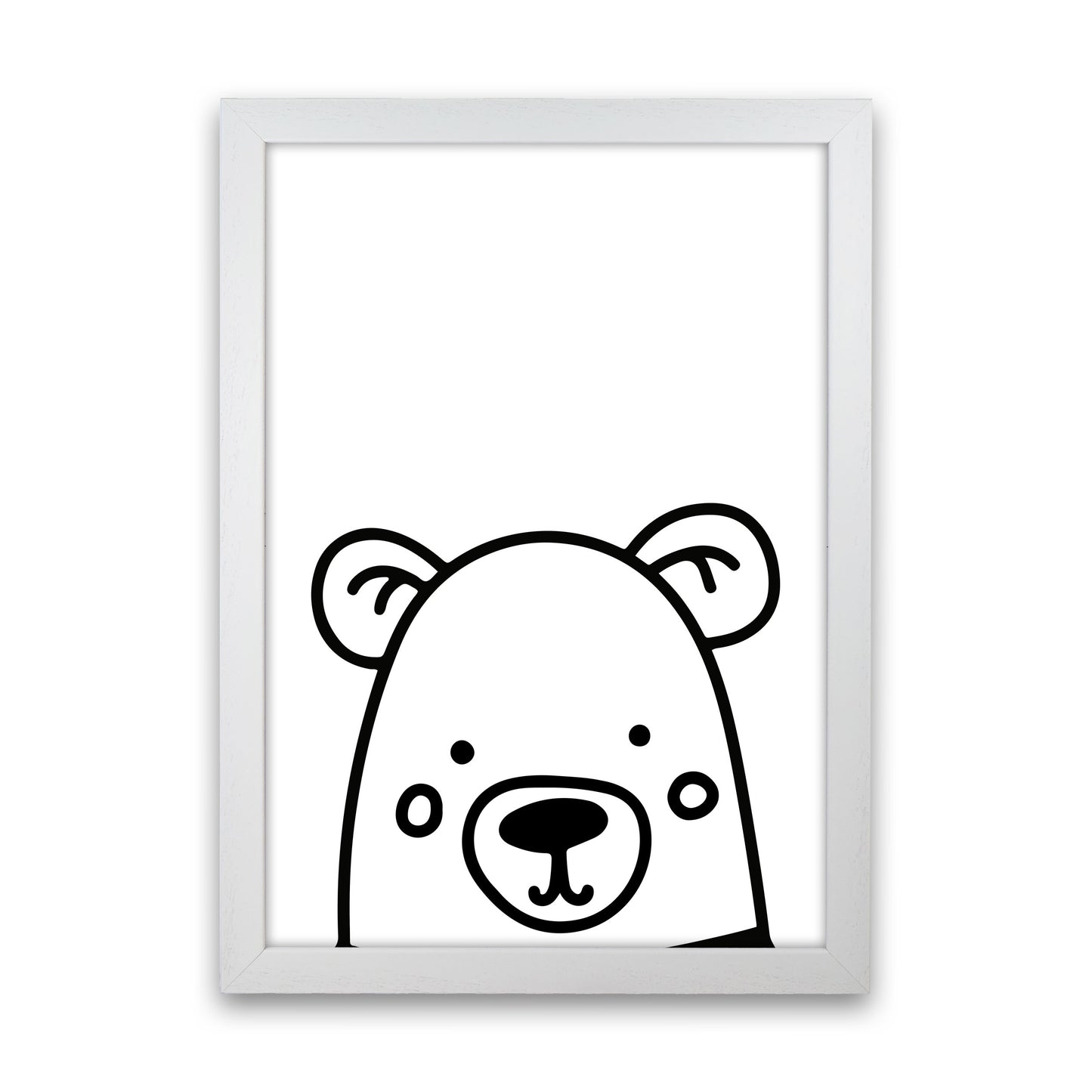 Black And White Bear Modern Print Animal Art Print White Grain