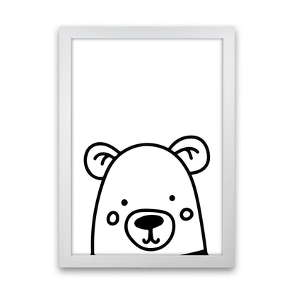 Black And White Bear Modern Print Animal Art Print White Grain