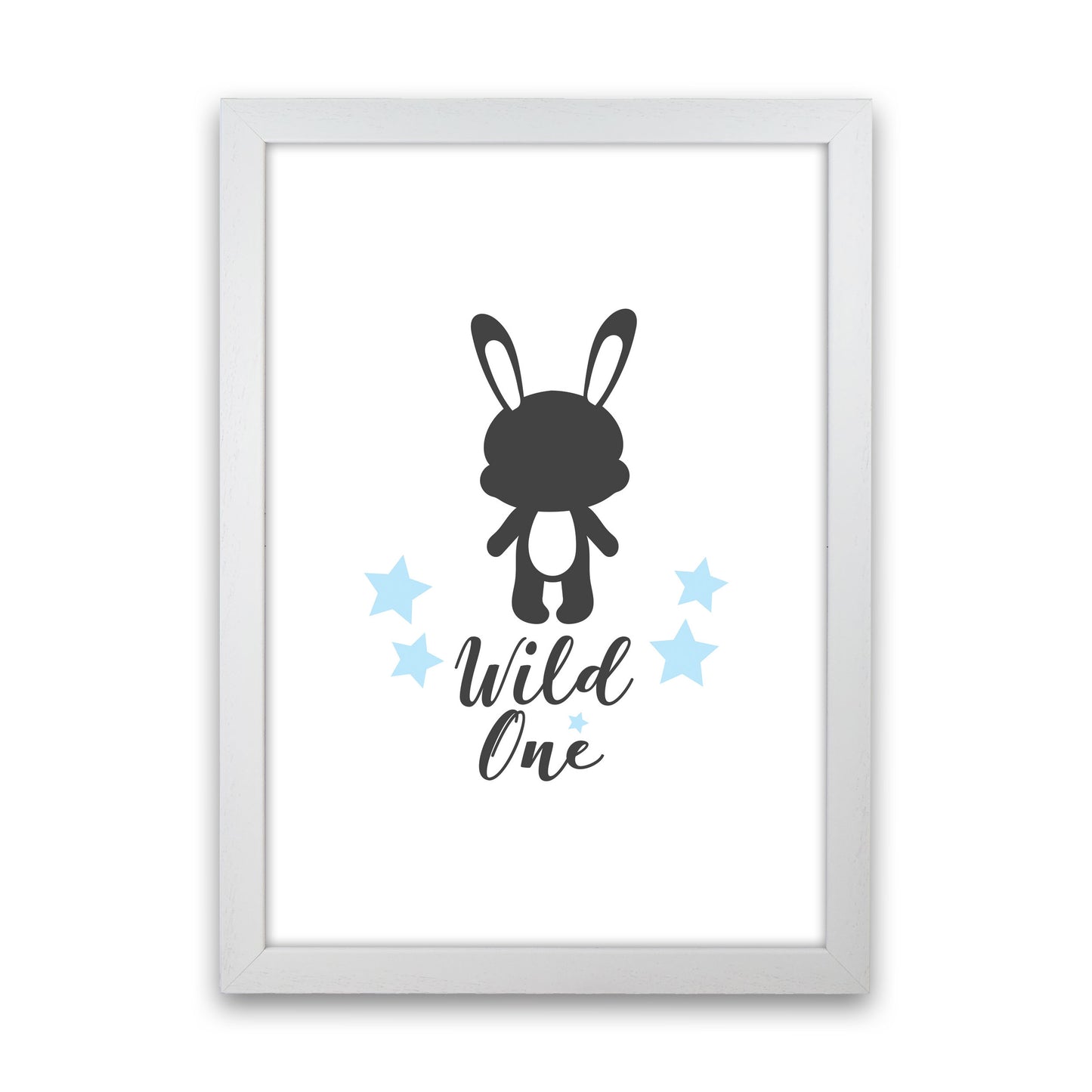 Wild One Framed Nursey Wall Art Print White Grain