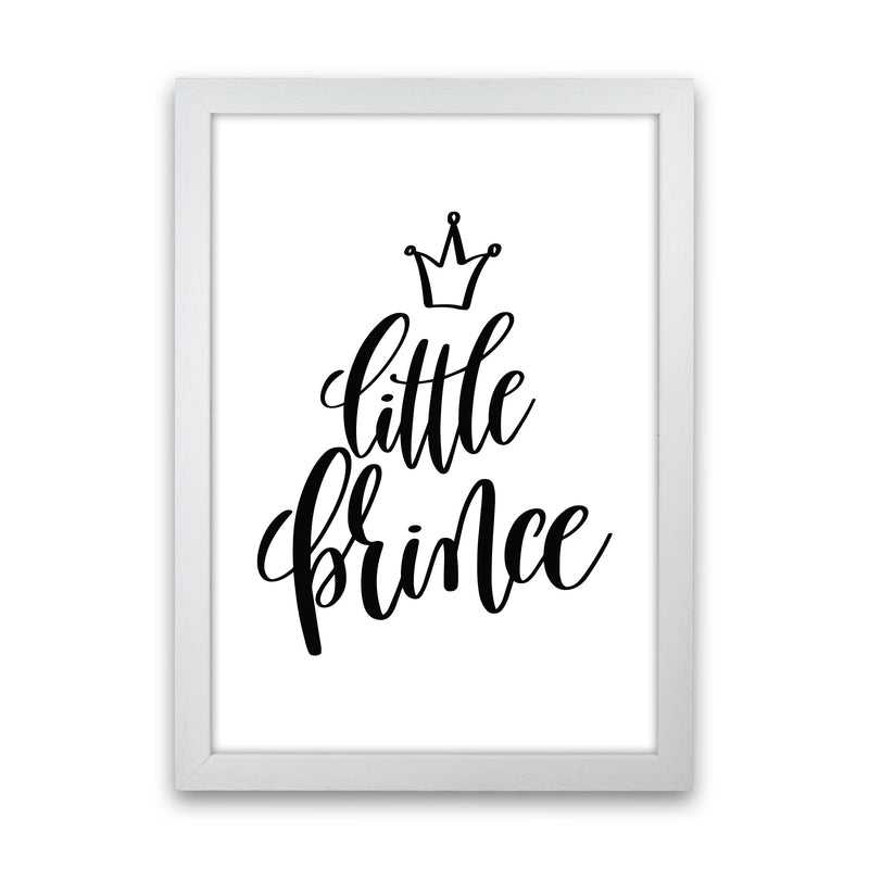 Little Prince Black Framed Nursey Wall Art Print White Grain