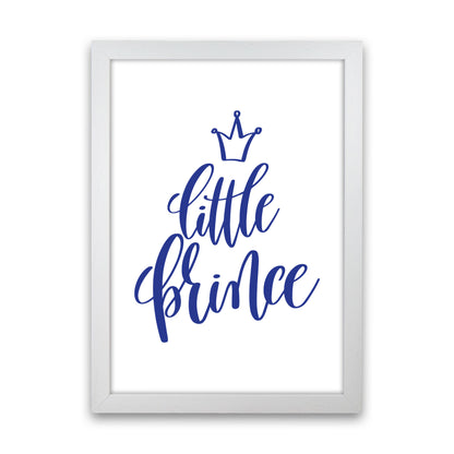 Little Prince Navy Framed Nursey Wall Art Print White Grain