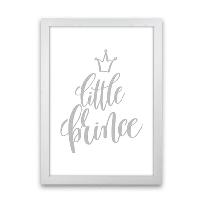 Little Prince Grey Framed Nursey Wall Art Print White Grain