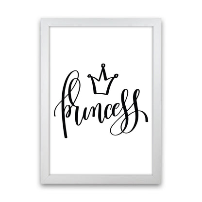 Princess Black Framed Nursey Wall Art Print White Grain