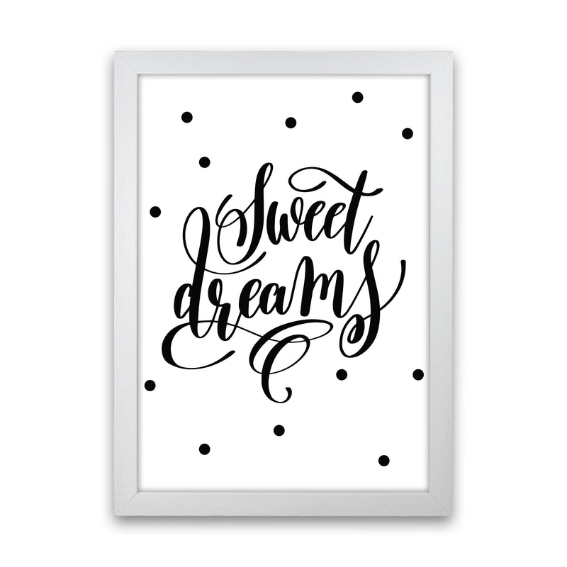 Sweet Dreams Black Modern Print White Grain