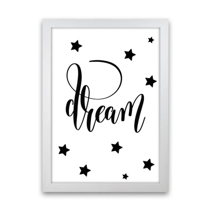 Dream Black Framed Typography Wall Art Print White Grain