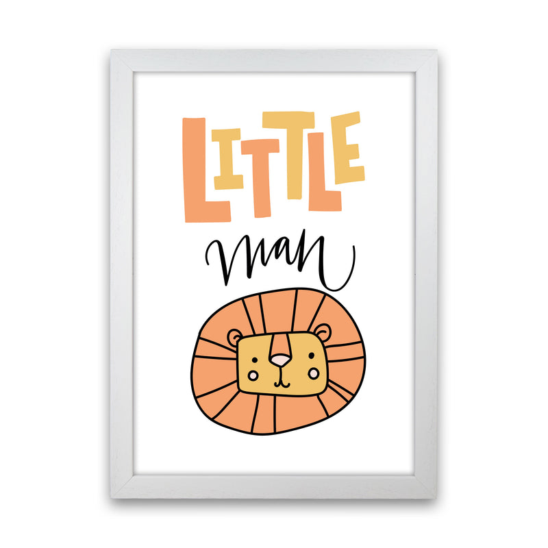 Little Lion Man Framed Nursey Wall Art Print White Grain