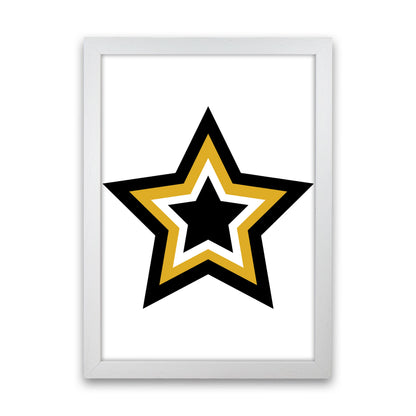 Mustard And Black Layered Star Modern Print White Grain