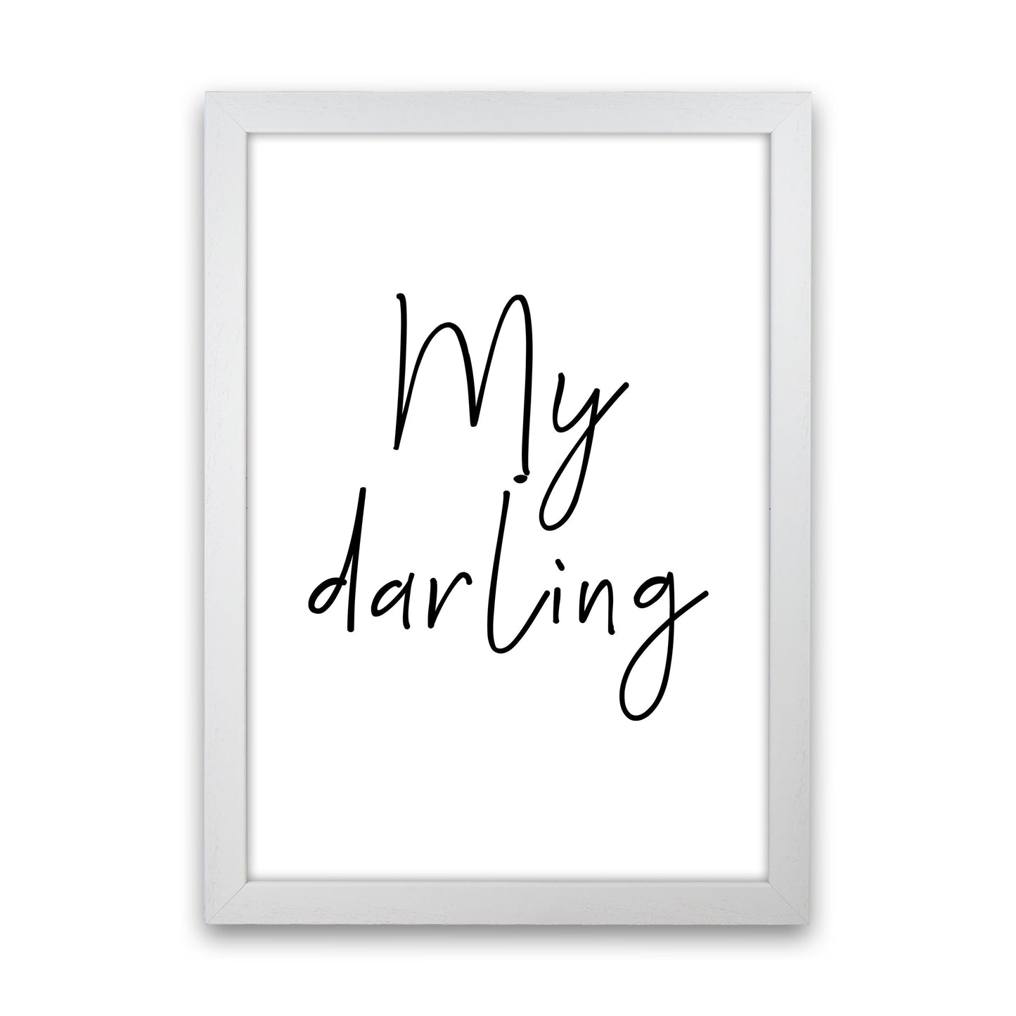 My Darling Framed Typography Wall Art Print White Grain