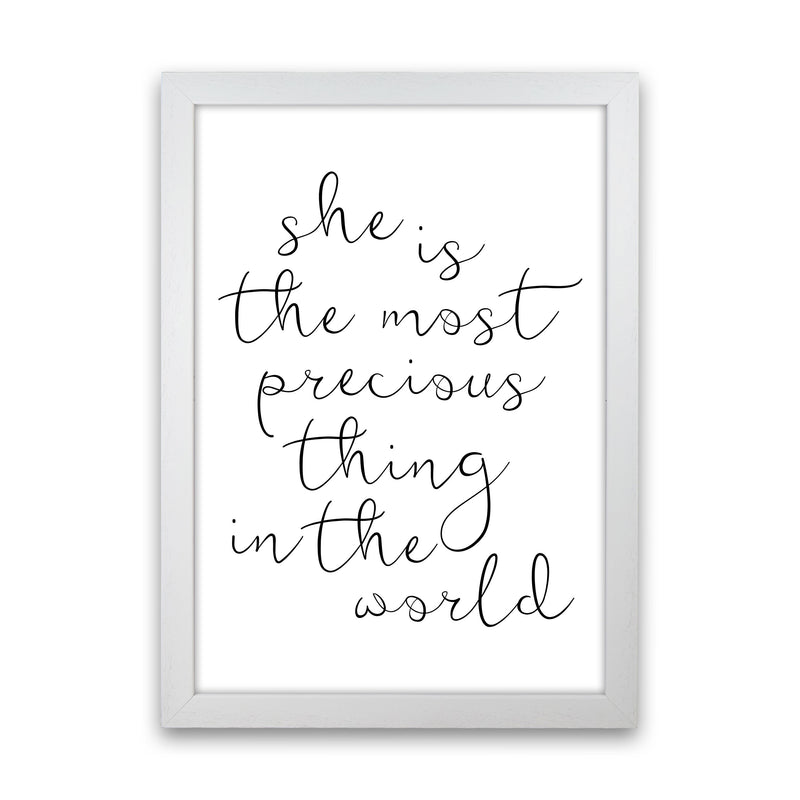 She Is The Most Precious Thing Black Modern Print White Grain