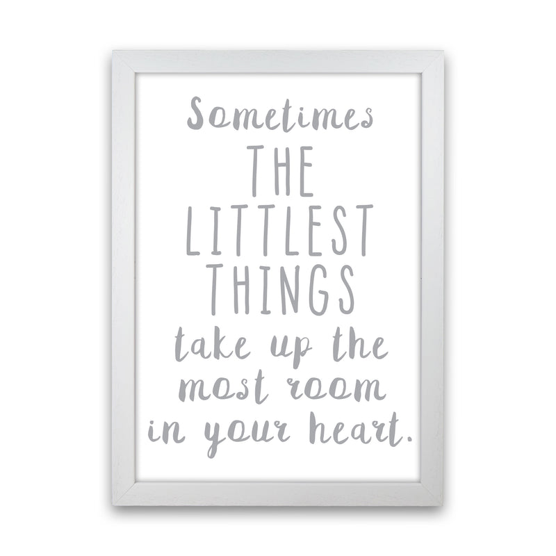 The Littlest Things Grey Modern Print White Grain