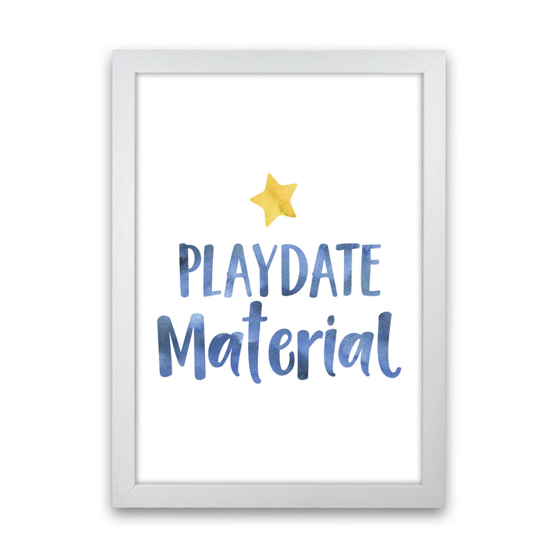 Playdate Material Watercolour Modern Print White Grain