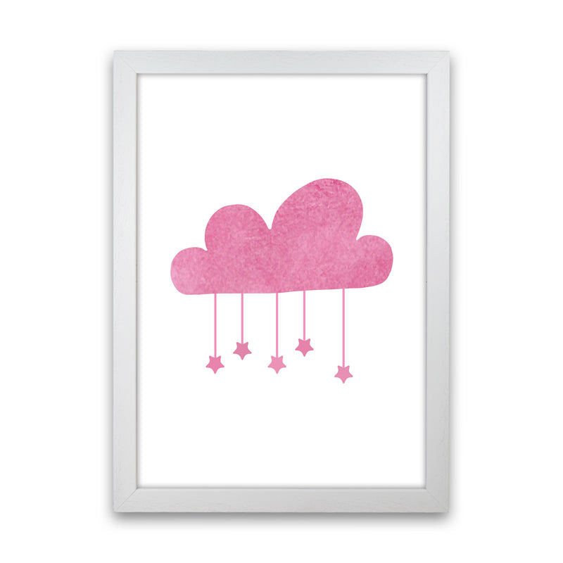 Pink Cloud Watercolour Modern Print White Grain