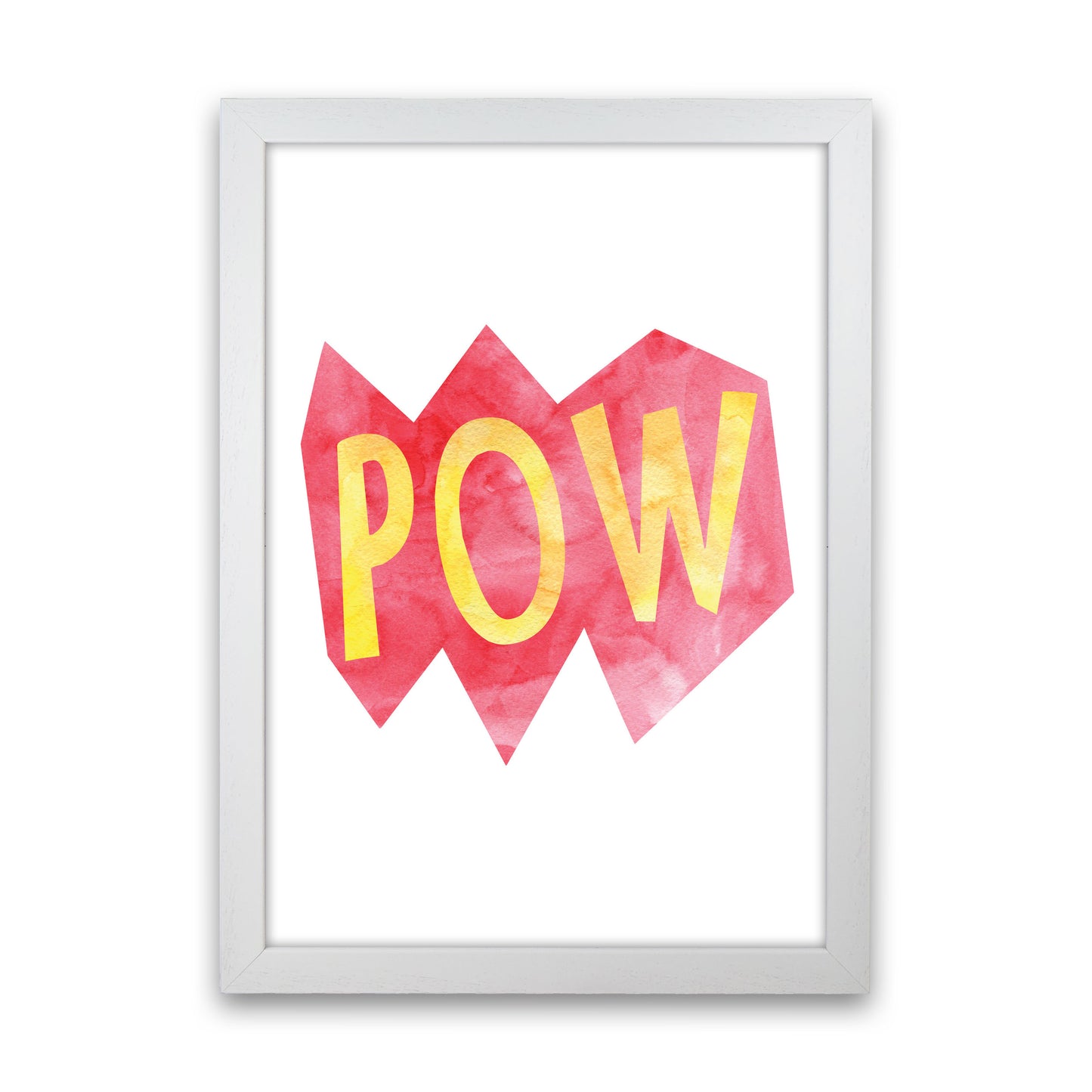 POW Watercolour Modern Print White Grain