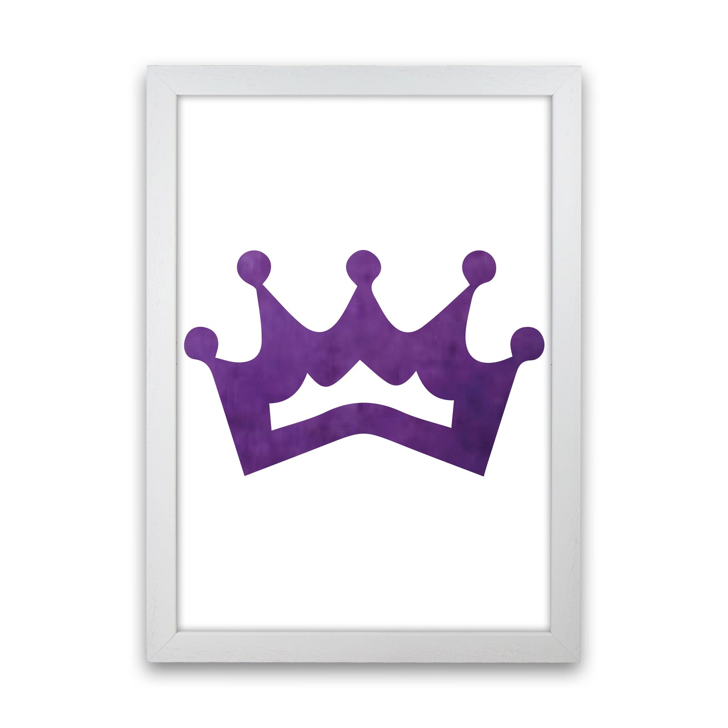 Purple Crown Watercolour Modern Print White Grain