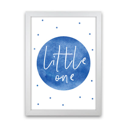 Little One Blue Watercolour Modern Print White Grain