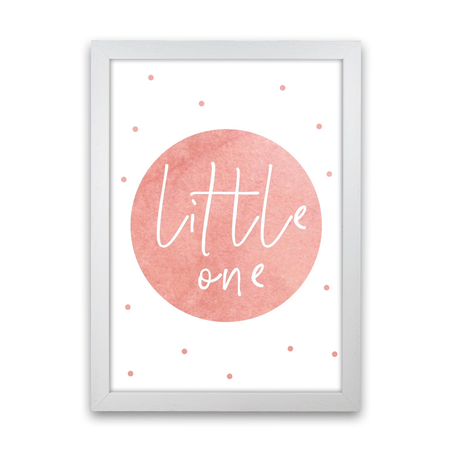 Little One Peach Watercolour Modern Print White Grain