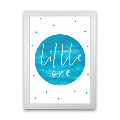 Little One Turquoise Watercolour Modern Print White Grain