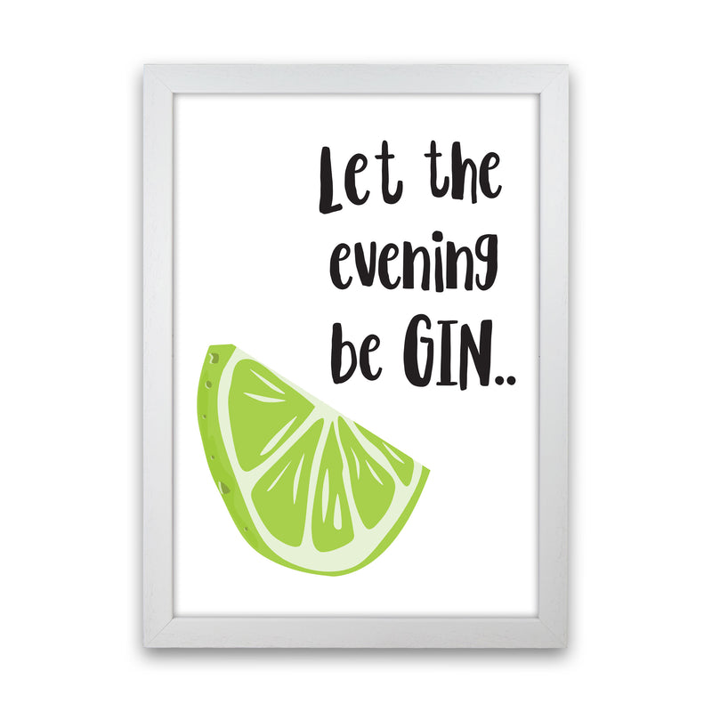 Let The Evening BeGIN Modern Print, Framed Kitchen Wall Art White Grain