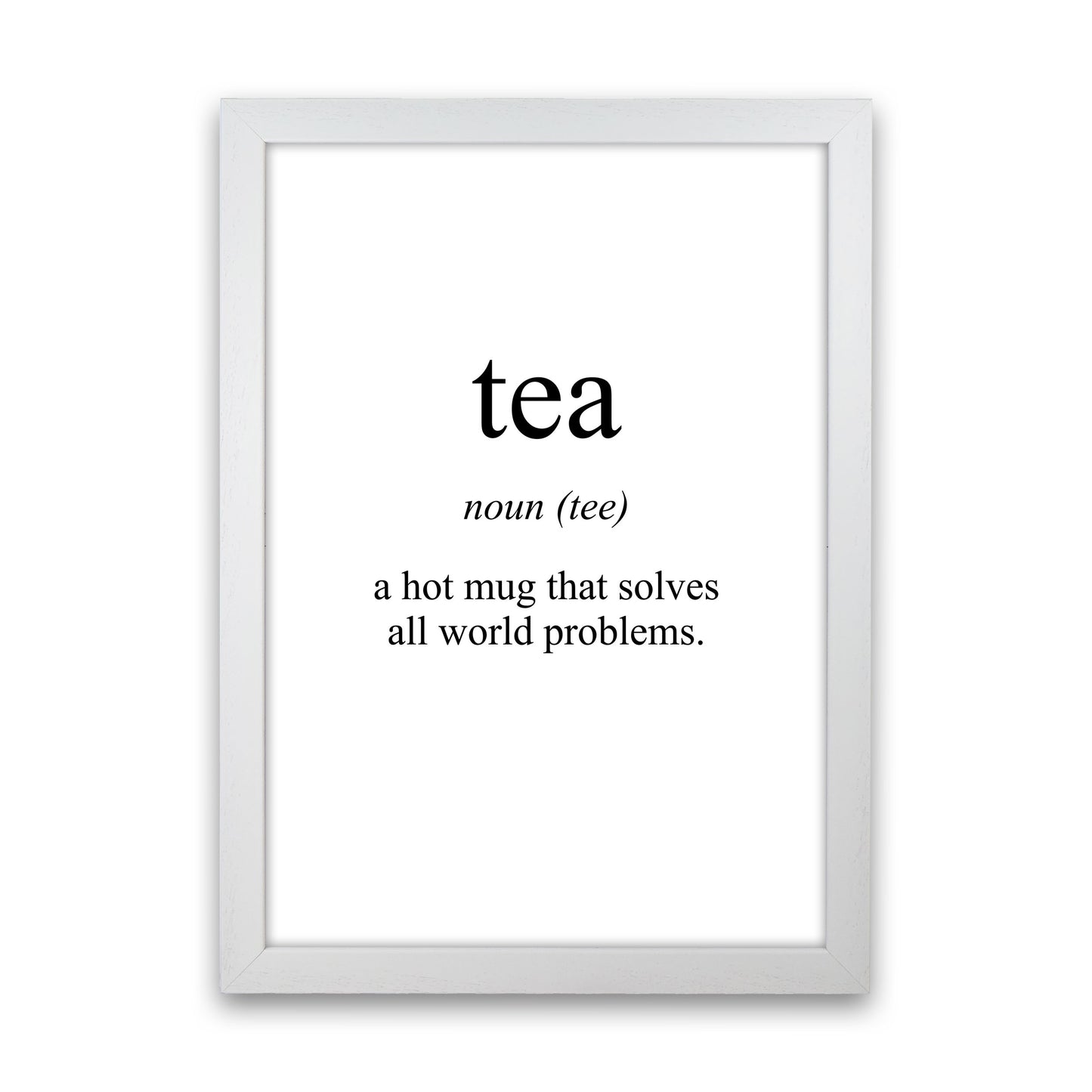 Tea Modern Print, Framed Kitchen Wall Art White Grain