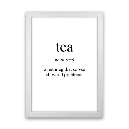 Tea Modern Print, Framed Kitchen Wall Art White Grain