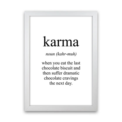 Karma Framed Typography Wall Art Print White Grain