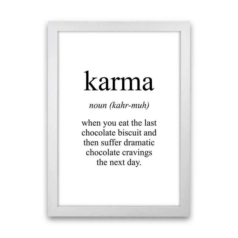 Karma Framed Typography Wall Art Print White Grain