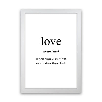 Love Framed Typography Wall Art Print White Grain