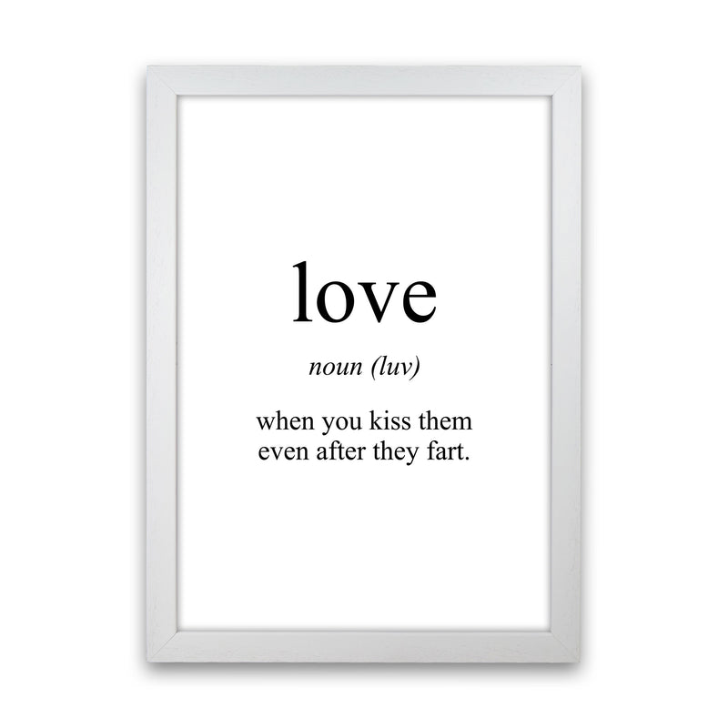 Love Framed Typography Wall Art Print White Grain