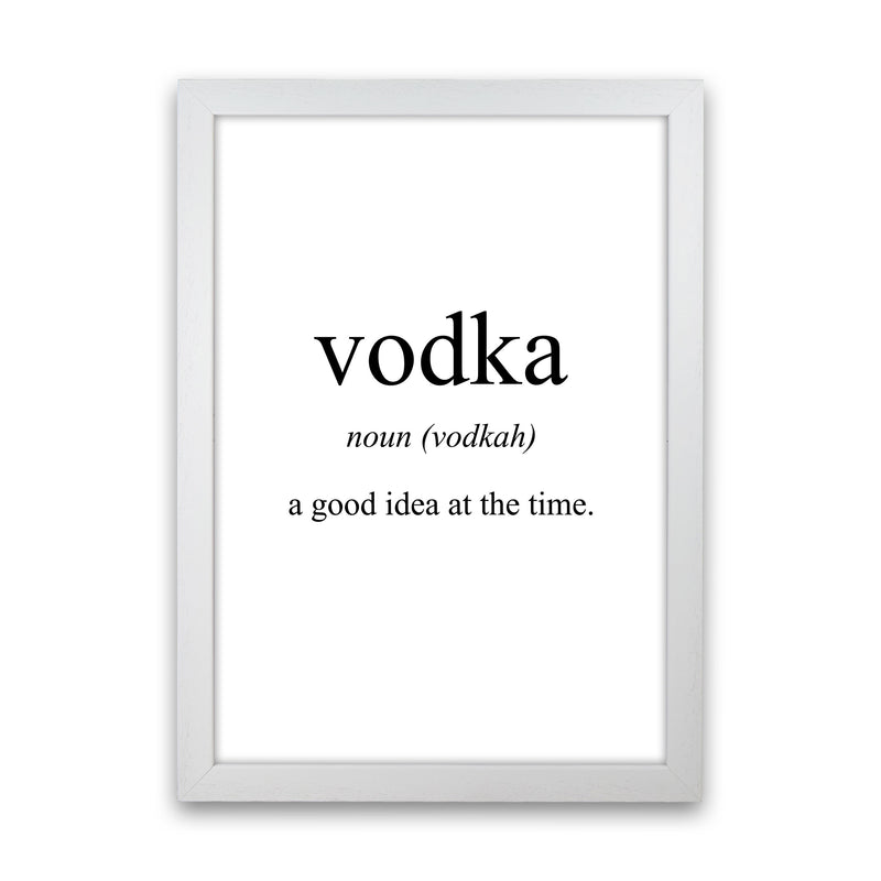 Vodka Modern Print, Framed Kitchen Wall Art White Grain