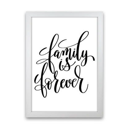 Family Is Forever Framed Typography Wall Art Print White Grain