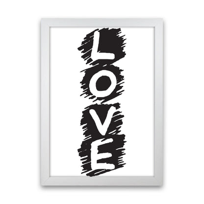 Love Framed Typography Wall Art Print White Grain