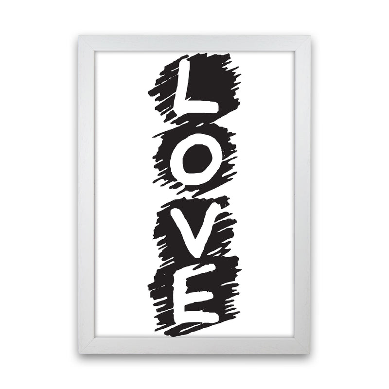 Love Framed Typography Wall Art Print White Grain