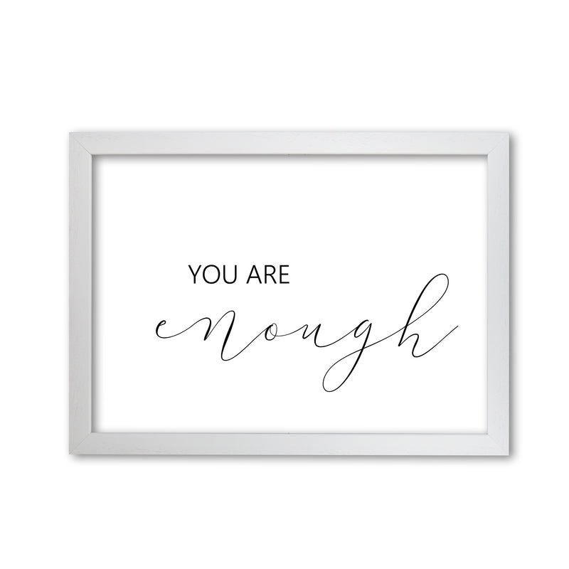 You Are Enough Landscape Modern Print White Grain